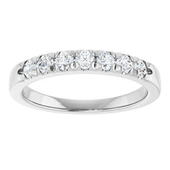 14K White 3/8 CTW Lab-Grown Diamond French-Set Anniversary Band