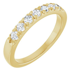 14K Yellow 3/8 CTW Lab-Grown Diamond French-Set Anniversary Band