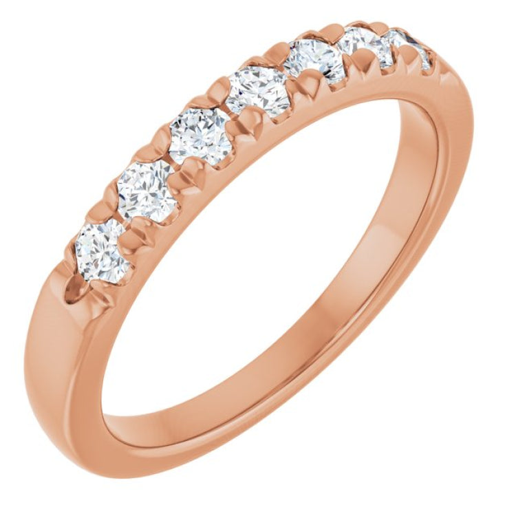 14K Rose 3/8 CTW Lab-Grown Diamond French-Set Anniversary Band
