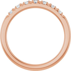 14K Rose 3/8 CTW Lab-Grown Diamond French-Set Anniversary Band