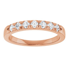 14K Rose 3/8 CTW Lab-Grown Diamond French-Set Anniversary Band