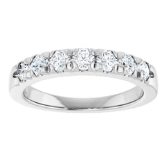 14K White 3/4 CTW Lab-Grown Diamond French-Set Anniversary Band