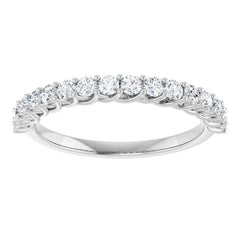 14K White 1/2 CTW Natural Diamond Anniversary  Band