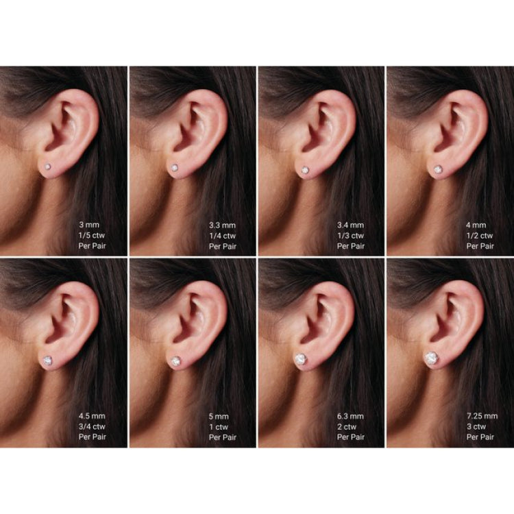 Platinum 6 mm Natural Gray Spinel Earrings