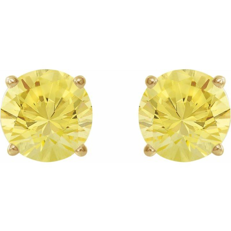 14K Yellow 8 mm Lab-Grown Yellow Sapphire Earrings