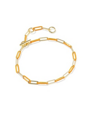 COURTNEY ENML LNK BRC GOLD BRIGHT ORANGE ENAMEL