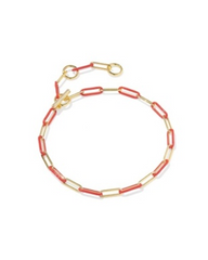 COURTNEY ENML LNK BRC GOLD RED ENAMEL