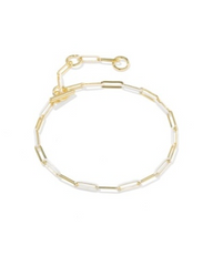 COURTNEY ENML LNK BRC GOLD WHITE ENAMEL