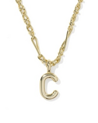 BUBBLE LETTER C PNDT NCK GOLD METAL