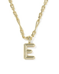 BUBBLE LETTER E PNDT NCK GOLD METAL