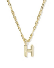 BUBBLE LETTER H PNDT NCK GOLD METAL
