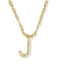 BUBBLE LETTER J PNDT NCK GOLD METAL
