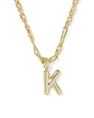 BUBBLE LETTER K PNDT NCK GOLD METAL