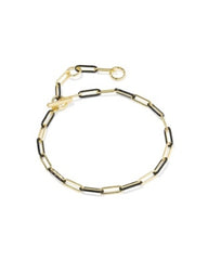 COURTNEY ENML LNK BRC GOLD BLACK ENAMEL