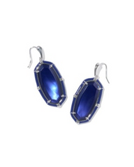 ELLE ENAMEL DROP EAR RHOD NAVY MOP