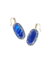 ELLE ENAMEL DROP ER GOLD COBALT ILLUSION