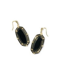 ELLE ENAMEL DROP ER GOLD BLACK AGATE