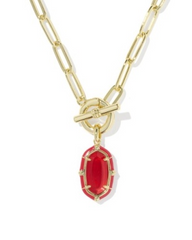 ELISA ENAMEL LNK CHN NCK GOLD RED ILLUSION
