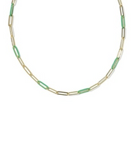 COURTNEY ENML LNK NCK GLD GREEN ENAMEL
