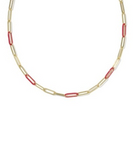 COURTNEY ENML LNK NCK GLD RED ENAMEL