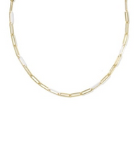 COURTNEY ENML LNK NCK GLD WHITE ENAMEL