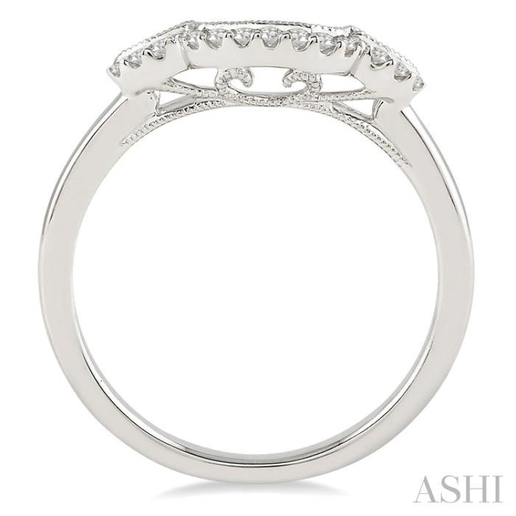 1/10 ctw Round Cut Diamond Wedding Band in 14K White Gold