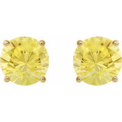 14K Yellow 7 mm Lab-Grown Yellow Sapphire Earrings