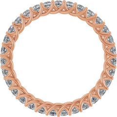 14K Rose 7/8 CTW Lab-Grown Diamond  Eternity Band