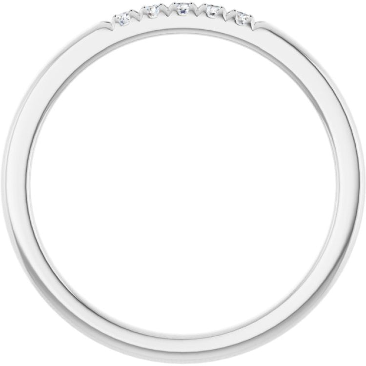 Platinum .08 CTW Lab-Grown Diamond French-Set Anniversary Band