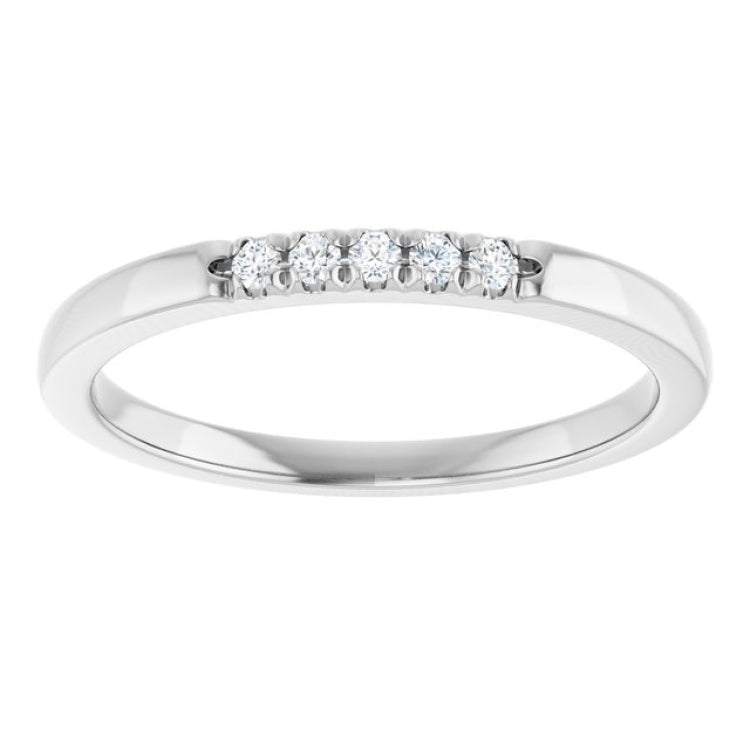 Platinum .08 CTW Lab-Grown Diamond French-Set Anniversary Band