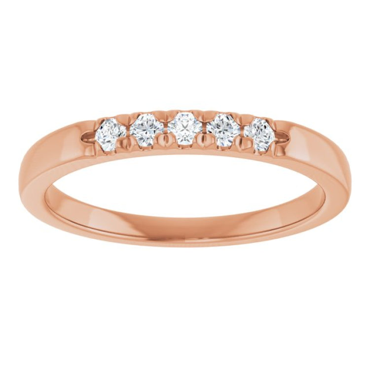 14K Rose 1/6 CTW Lab-Grown Diamond French-Set Anniversary Band