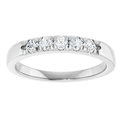 14K White 1/3 CTW Lab-Grown Diamond French-Set Anniversary Band