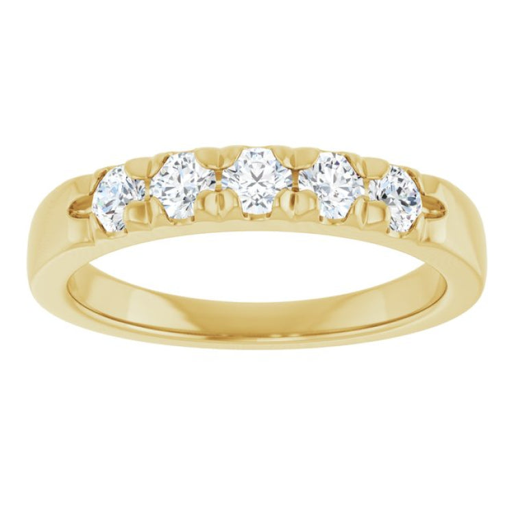 14K Yellow 1/2 CTW Lab-Grown Diamond French-Set Anniversary Band