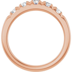 14K Rose 3/4 CTW Lab-Grown Diamond French-Set Anniversary Band