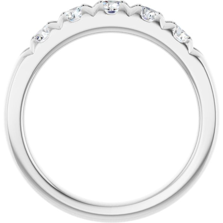14K White 3/4 CTW Lab-Grown Diamond French-Set Anniversary Band