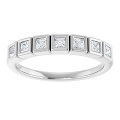 Platinum 2x2 mm Square 1/3 CTW Natural Diamond Anniversary Band