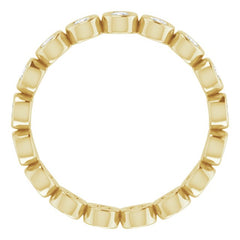 14K Yellow 1/2 CTW Natural Diamond Eternity Band Size 6.5