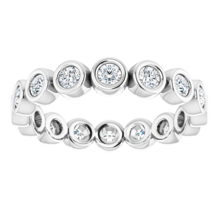 Platinum 1/2 CTW Natural Diamond Eternity Band Size 6.5