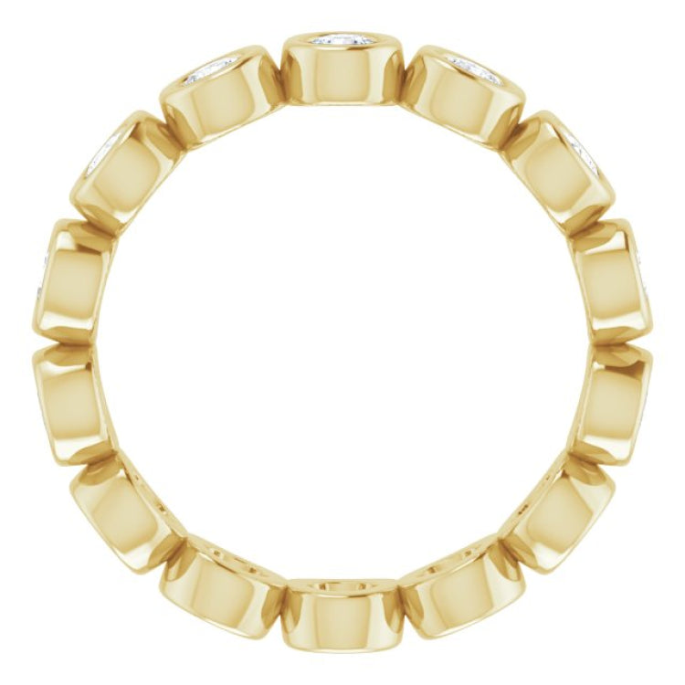 14K Yellow 9/10 CTW Natural Diamond Eternity Band Size 5.5