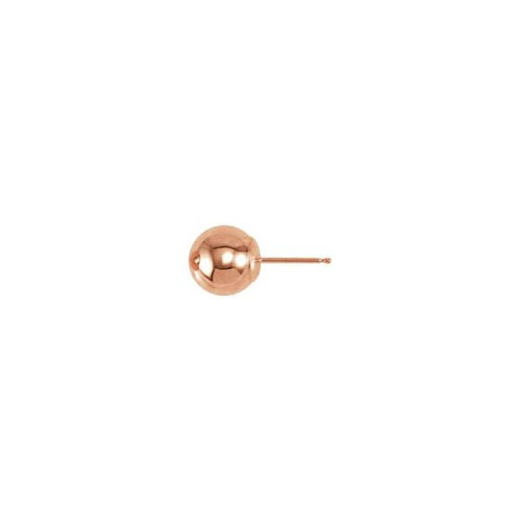 14K Rose 8 mm Ball Earring