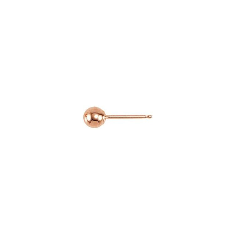 14K Rose 4 mm Ball Earring