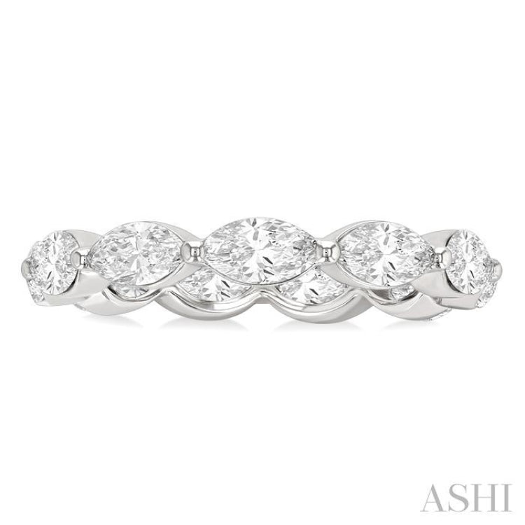 2 Ctw East-West Set Marquise Cut Diamond Eternity Wedding Band in 14K White Gold