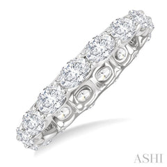 2 1/6 Ctw East-West Set Oval Cut Diamond Eternity Wedding Band in 14K White Gold