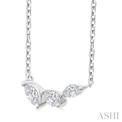 1/6 Ctw Graduated Marquise Cut Diamond Fashion Necklace in 14K White Gold