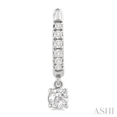 3/8 Ctw Round Shape Round Cut Diamond Fashion Huggie Petite Earrings in 14K White Gold