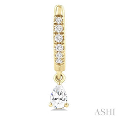 3/8 Ctw Pear Shape and Round Cut Diamond Fashion Huggie Petite Earrings in 14K Yellow Gold