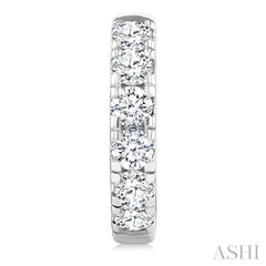 1 1/2 Ctw Round Cut Diamond Hoop Earrings in 14K White Gold