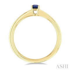 5x3 MM Octagon Shape Sapphire Precious Solitaire Ring in 14K Yellow Gold