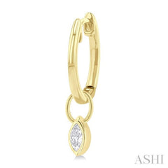 1/3 Ctw Bezel Set Marquise Cut Diamond Huggie Earrings in 14K Yellow Gold