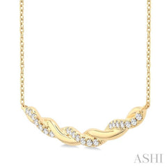 1/3 Ctw Round Cut Diamond Twisted Fashion Necklace in 14K Yellow Gold